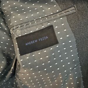 Andrew Fezza Charcoal Jacket with Polka Dot Lining